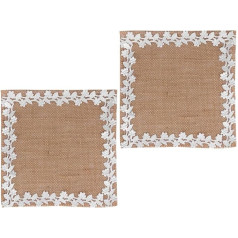 Beaupretty 2 Stück Platzsets aus Leinen mit Spitzenrand Beige Tischsets im Amerikanischen Stil für Hochzeiten und Restaurants Klassische Vintage Esstisch Unterlage mit Schmetterlings