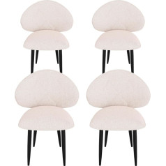 Upholstered Dining Room Chairs, Set of 4, Modern Dining Room Chairs, Comfortable Widened Backrest, Kitchen Chairs with Metal Feet (Pink)