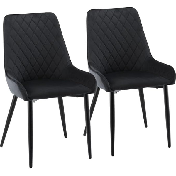 CLIPOP Dining Room Chairs, Set of 2, Velvet Kitchen Chairs, Upholstered Chairs with Backrest and Metal Legs, Padded Living Room Chair for Dining Room, Living