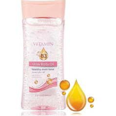 Vitamin B3 Body Gel Oil, Moisturising Body Glow Oil with Niacinamide & Hyaluron, for Even Skin Tone, Radiant & Smooth Skin, Light Glow Gel Oil for Daily Body Care, 200 ml