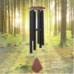 Large Wind Chimes Outdoor with Deep Sound, 44 Inch Memorial Wind Chimes, Outdoor Wind Chimes for Housewarming, Mother's Day, Christmas, Decoration for Patio, Garden and Yard, Black