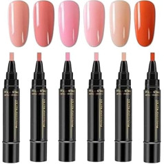 Nail Polish Sets for Women, Quick-Dry Nail Marker Pens in 6 Colours, No UV Gel Required, Easy Art Kit for Girls, Teenagers & Women, Fast-Drying Pen Fingernails & Toenails
