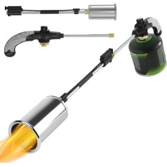 Sondiko Large Flame Weed Burner, Burner for Gas Bottle, Gas Burner, Weed, Flame Burner for Garden, Walkway, Ice, Snow, Warming Roofing Felt or the Like (Except Gas Cartridge)