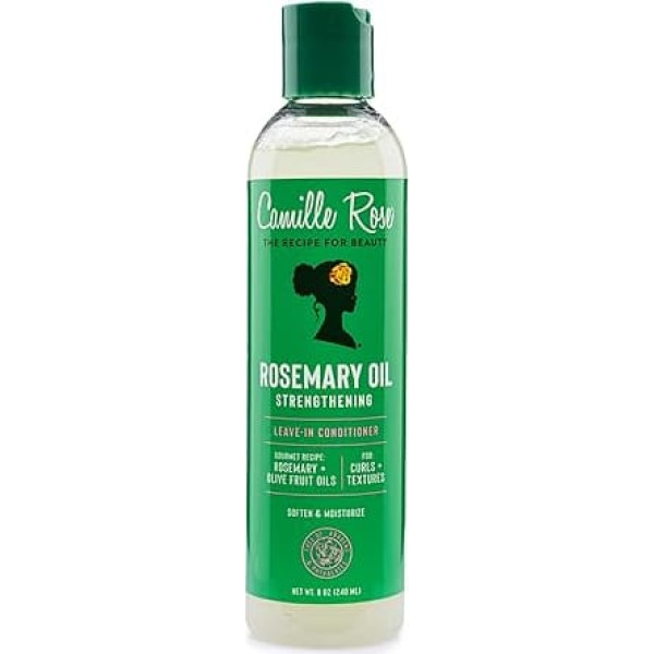 Camille Rose Rosemary Oil Strengthening Leave-In Conditioner, 220 ml, Castoröl, Peppermint & Essential Oils, Encourage Hair Growth & Strengthen | Natural Detangler & Moisturizer
