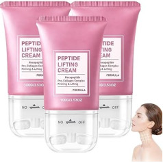 Pinklabs Peptide Lifting Cream, Pinklabs Neck Firming Cream, Neck and Décolleté Cream with Peptide and Collagen, Neck Firming Cream with Double Roller Massage, Neck Creams for Sagging and Tightening