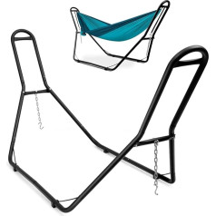 GOPLUS Metal Hammock Frame, Outdoor Hammock Stand, Maximum Load 200 kg, Suitable for Hammocks from 2.75 m to 3.6 m, XXL Hammock Frame for Garden, Yard, Balcony, Patio, Black