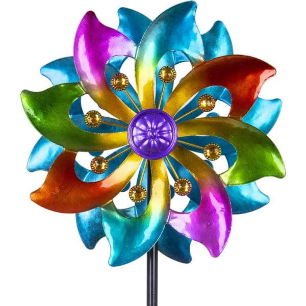DREAMYSOUL Wind Chimes Outdoor Metal 37 Inch Kinetic Wind Chimes Colorful Wind Sculpture Yard Art for Garden Patio Lawn Decoration