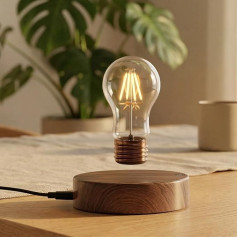 Levitating Light Bulb Lamp LED Lighting Magnetic Floating Wireless Light Bulb Desk Lamp Rotating LED Light Bulb Night Lights Decorative Lamp for Office Home Room Table Decoration
