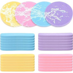48 Pieces Face Sponges PVA Compressed Cleansing Sponges Ultra Soft High Elastic Antibacterial for Daily Use and Travel