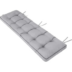 Bench Cushion for Garden Bench, Upholstery Cushion, Seat Cushion, Bench Cushion with 8 cm Thick Padding, Cushion for Benches, Made in EU - 120 x 50 cm - Ash Grey