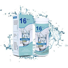 Pool Test Strips 16 in 1 for pH, 50 Pieces, Accurate Test Strips for Pool, Spa, Sufficient Pool Tester for Salt (Salt Content 0-6000), Hardness, Total Alkalinity, Cyanuric Acid, Total