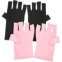 2 Paar Fingerlose UV Manikürehandschuhe aus Atmungsaktiver Baumwolle UV Schutz Nagelhandschuhe für Damen Schützende Nagelkunst Handschuhe für Maniküre und Nageltrockner