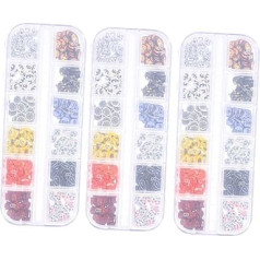 OUNONA 3 Boxen Halloween Nageldekoration aus Leichter Langlebiger Soft Nail Art Slices DIY Nail Art Zubehör Vielfältigen Styles und Farben Einfach Anzuwenden Farbecht und Formbeständig
