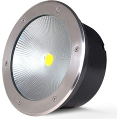 Recessed 3W/5W/7W/10W/15W/20W/30W LED Embedded Underground Lamp Square Floor Buried Floor Lamp COB Light Source IP65 Waterproof Stainless Steel Integrated (Color : White Light, Size : 10W)