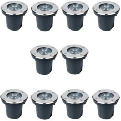 IP67 Wasserdichte Garten-Rasenlampe, Langlebiges Untergrundlicht für den Innenhof, 10 Stück, 3 W, 110–220 V (weißes Licht) (weißes Licht)