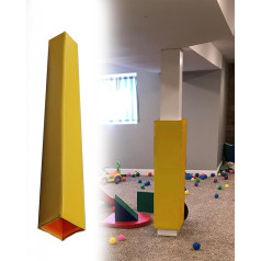 Generisch Gelbe Schaumstoff-Säulenabdeckung zum Schutz von Basketballkörben und Garagenpfosten – 5 x 5 cm (2 x 2 Zoll) Crashpad für den Innen- und Außenbereich zur Sicherheit bei Fußball und Sport
