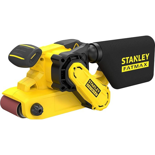 Stanley Fatmax FMEW204K-QS Belt Sander (1,010 Watt, 75 x 533 mm Sanding Belt, Speed Preselection, Tool-free Sanding Belt Change, Integrated Dust Extraction, Includes Sanding Belt and Case)