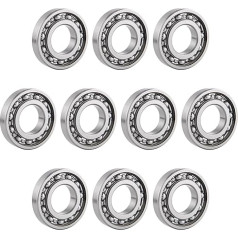 MACHSWON Kugellager 16004 Kugellager, Stahl, mittlere Geschwindigkeit, offen, Rillenkugellager, 20 mm x 42 mm x 12 mm, 10 Stück