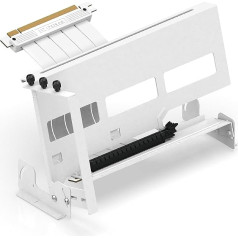 EZDIY-FAB PCIe 4.0 GPU Holder, Multi-Angle Adjustment with White Riser Cable, Compatible with RTX4090, 4080, 4070ti, White