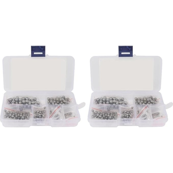 600/300 Pieces Assorted Precision Steel Bearing Balls 2/32 1/8 5/32 3/16 7/32 1/4 Grade 25 High Precision Bearing Balls Smooth Ball for Bicycle Mountain Bike (600 Pieces)