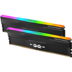 Silicon Power DDR5 32GB (2x16GB) RGB 6000MHz (PC5-48000) 288-pin CL30 1.35V UDIMM Desktop Memory Module RAM SP032GXLWU60AFDF Black RGB