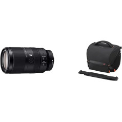 Sony E 70-350mm f/4.5-6.3G OSS, APS-C, Super-Telephoto Zoom Lens SEL70350G & Padded Bag for DSLR Camera with Additional Lens LCSSC8 LCS-SC8, Black