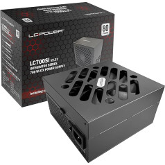 LC-POWER ATX PC Power Supply 700 W, Certificate 80 Plus, 140 mm Fan, Integrator Series LC700SI V2.31, Black