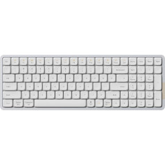 Flow Mechanical Keyboard, Flat Profile, 100 Keys, Rechargeable, Wireless Keyboards with Bluetooth and Wired Connection for Windows, Mac OS/White Ghost Linear Switch US Layout