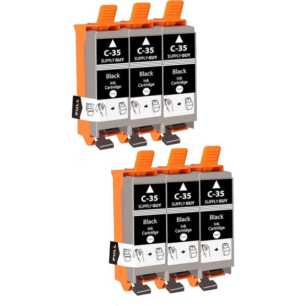 Supply Guy 6 Printer Cartridges Compatible with Canon PGI-35 BK Black for Pixma IP100 IP110 IP110 + Battery IP110 Series MINI260 TR150 IP100v IP110 Battery 260 MINI