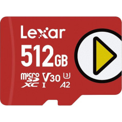 Lexar Play Micro SD Card 512GB, microSDXC UHS-I Card, Up to 150MB/s Read Speed, Memory Card Micro SD, TF Card Compatible with Switch, Mobile Phones and Tablets (LMSPLAY512G-BNNAG)