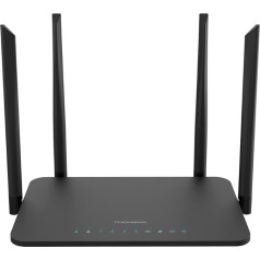 Thomson Router, THWR 1200 Dual Band Gigabit Router, WiFi 5, WiFi, up to 1200 Mbps, 2.4 GHz and 5 GHz, 4 Antennas, WAN Modem Connection, LAN Port, USB 2.0, White, THWR1200