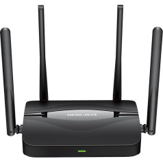 Mercusys Wi-Fi 7 Router MR25BE Dual Band WiFi 3570Mbps 4×Gigabit Port VPN MLO 160MHz Channel WPS Button No Support for DSL Connection Black