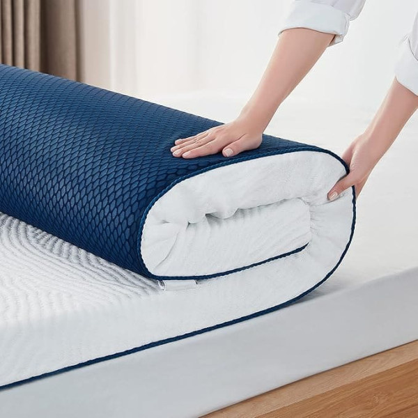 LINSY HOME Mattress Topper Gel Topper 180 x 200 cm, 7.5 cm Height Topper Made of Gel Memory Foam, H2/H3 Hardness Gel Mattress Topper with Washable Tencel™ Cover