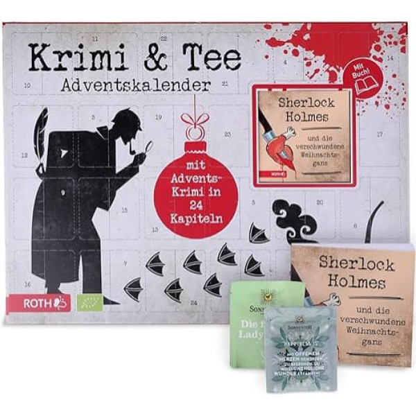 Crime Advent Calendar 2025 - 24 Exciting Chapters with Organic Tea Bags for Every Day - Advent Calendar for Adults with Continuing Crime History, Sustainable Tea Enjoyment & Captivating Advent Season