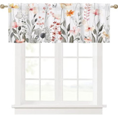 Flower Kitchen Curtain Pink Short Panel Curtain Bedroom Country House Style Cafe Living Room