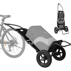 SEPNINE® Cargo Trailer Bicycle, 2 in 1, Bicycle Trailer, Shopping Trolley, Hand Trolley, Alloy Steel Frame, Easy Foldable with 30 cm Pneumatic Tyres, 20 kg Load Weight