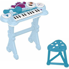 Lexibook, Frozen K707FZ Electronic Keyboard with Seat, Microphone, MP3 Player, Sound Effects, Demo Musical Pieces, Blue/Purple