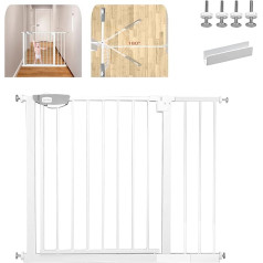 Door Safety Gate No Drilling Stair Gate Stair Gate for Children Door Gate Auto-Close 180° Two-Way Opening Baby Safety Gate for Baby Children 95-105 cm Wide White