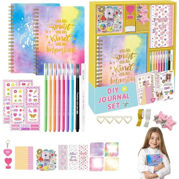 Girls Diary Scrapbook Set Cartoon Scrapbook | Cute Scrapbooking for Kids to Record Notes and Academic Achievement