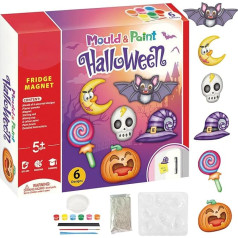 Halloween Plaster Figures for Painting, Halloween Plaster Figures for Painting - Pumpkin Shape, You for Halloween Your Own Figures, Pumpkins, Ready, Unpainted Figures with Magnet for Party