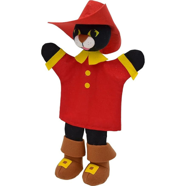 Hand Puppet Animal Hand Puppets The Puss in Boots 34 cm Zoo Farm Cartoon Animal Figure Theatreuppe Hand Toy Doll for Children Baby Boys Girls