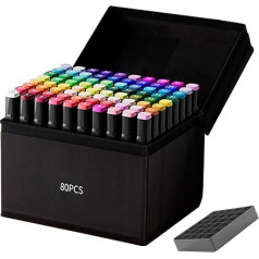Generisch Colouring Pens, Colouring Pens, Waterproof Oil-Based Double Tip Drawing Pencils for Children and Adults for Painting, Crafts, School, Travel & On the Go