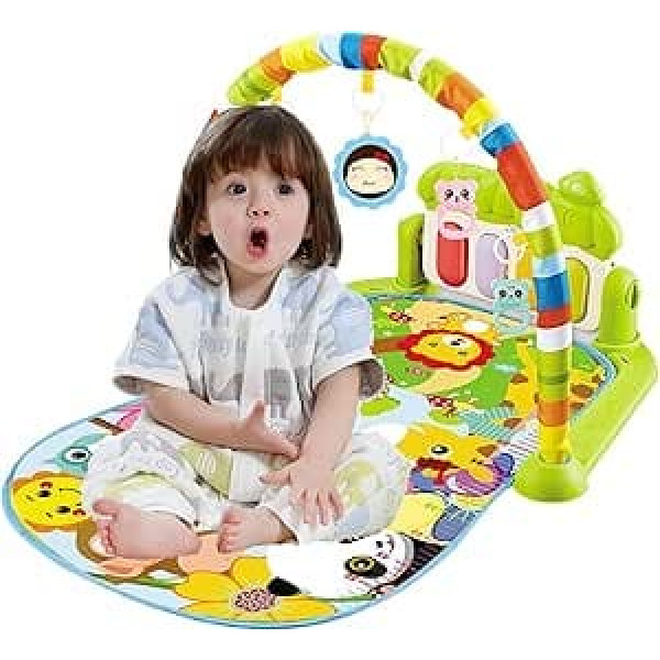 Spielhalle für Babys, Musikalische Aktivität Fitnessstudio, Waschbare Mattenbezüge Baby-Aktivitäts-Spielmatte, visuell, hörend, berührend, kognitive Entwicklung für Babys bis Kleinkinder