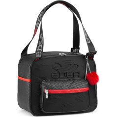 Edea Ice Skate Dice Bag Black Color Combination Soft and Embossed Hard Polyester Multi Pockets Rivet Base Adjustable Handles