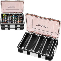Bait Box Fishing Set, 2 Pieces Fishing Box 23 x 16 x 5 cm, Tackle Box Fishing with Removable Dividers, Fishing Boxes Fishing Bait Box for Hardbaits Swimbait Sea Trout Blinker