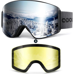 Odoland Ski Goggles for Men and Women Boys Ski Goggles Anti-Fog UV Protection with Magnetic Interchangeable Lens Snowboard Goggles Helmet Compatible for Snowboarding Skiing