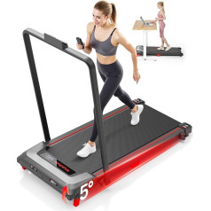 Treadmill with 5% Incline, Compact Under-Desk Treadmill for Home and Office, Portable Running Machine with LED Display, Remote Control, 150 kg Capacity, 2.5 HP Quiet Motor
