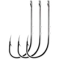 Angelhaken, Fish Hooks 50pcs Long Shank Fishing High Carbon Steel Hook Sharp Barbed Offset Narrow Bait for