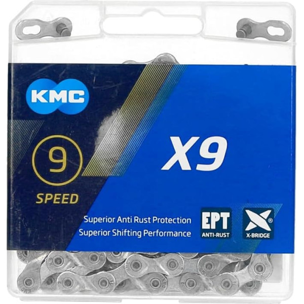 KMC Unisex - Adult X9SL Ti-N X9 SL 9 Speed Chain, 114 Links