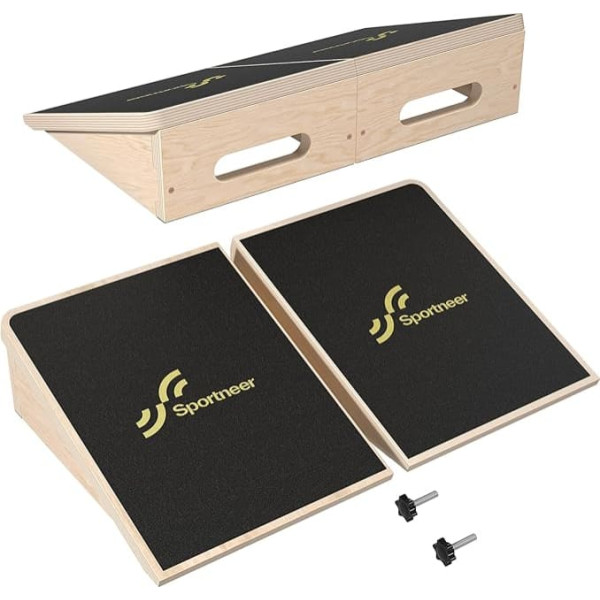Sportneer Wadendehner Schrägbrett 540 KG – 15° / 20° Slant Board für Knieretter, Squat Wedge, Krafttraining & Balance Board Training – Rutschfestes Holz Stretch Board für Zuhause